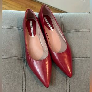 Burgundy Nine West Pointed Toe Flats